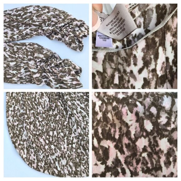 Chico's Easywear Twin 2 PC Set Jacket Size 0/1 Shell Slinky Leopard Brown Pink - Picture 8 of 12